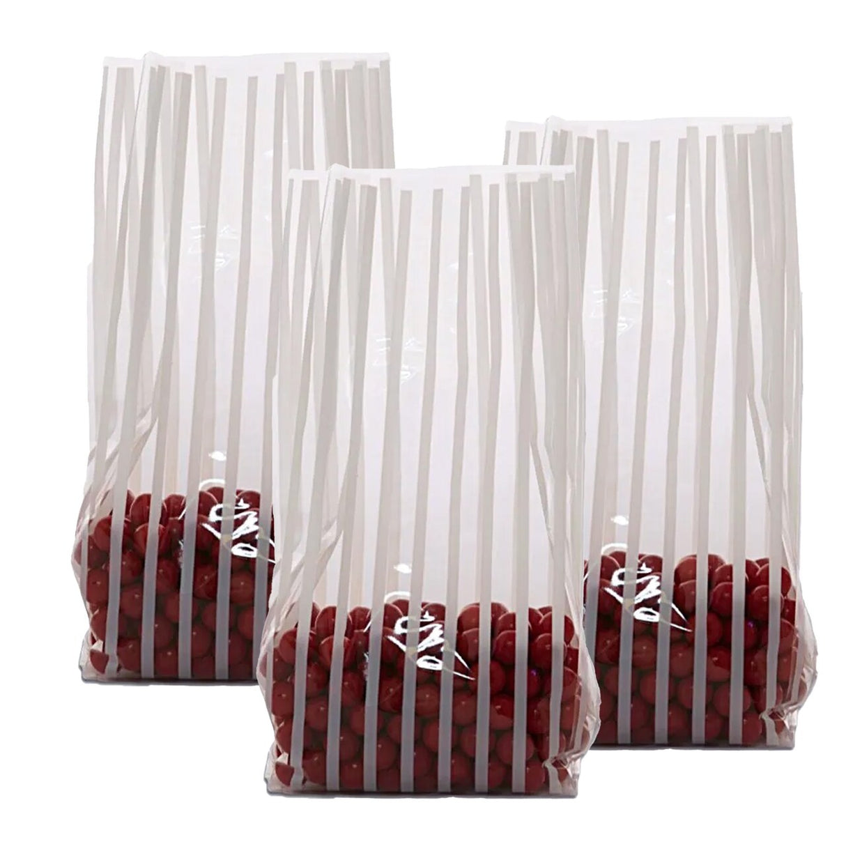 Stripe Patterned Cello Bags 4 '' x 2 1/2 '' x 9 1/2 '' Vertical Stripe White Color