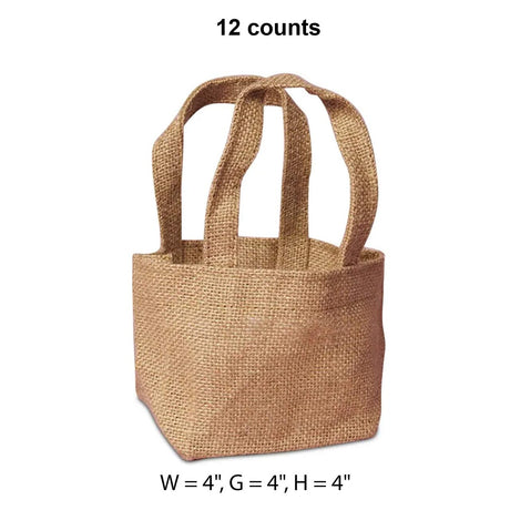 Natural Jute Handle Bags 4 '' X 4 ''