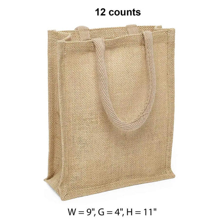 Jute Shopping Bags 9 '' X 4 '' X 11 '' Small