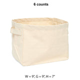 Burlap/Canvas Storage Baskets 9 '' X 9 '' X 7 '' Natural White Canvas