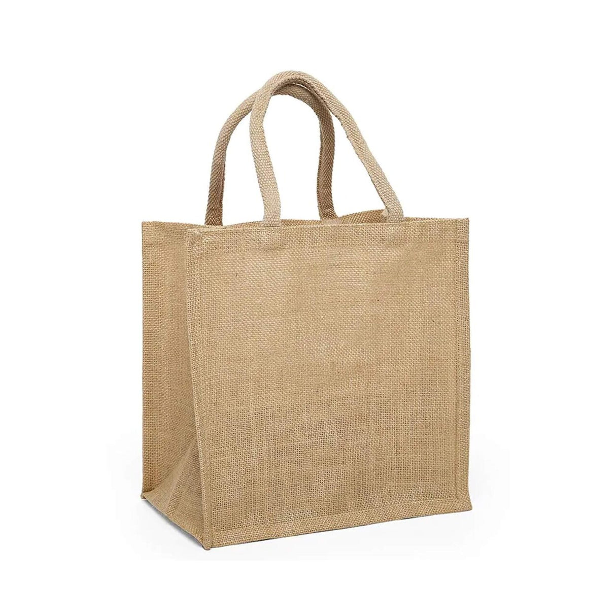 Jute Shopping Bags - Laminated Interior 11 7/8 '' X 7 7/8 '' X 11 7/8 '' Natural