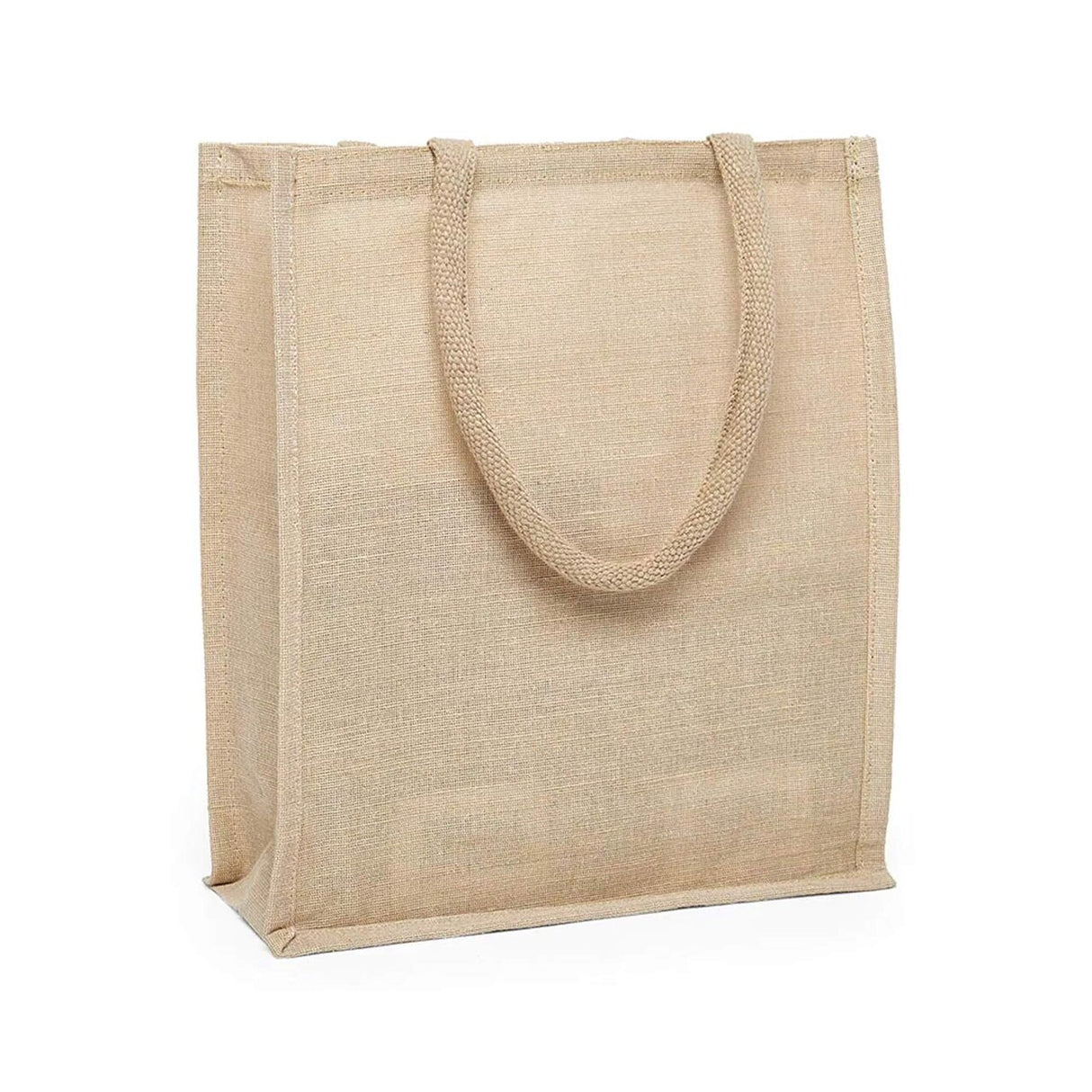 Natural Jute Shopping Bags 11 3/4 '' X 4 3/4 '' X 13 7/8 '' Fine Weave Large