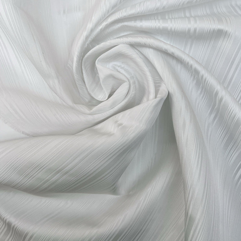 White Striped Jacquard Polyamide Fabric
