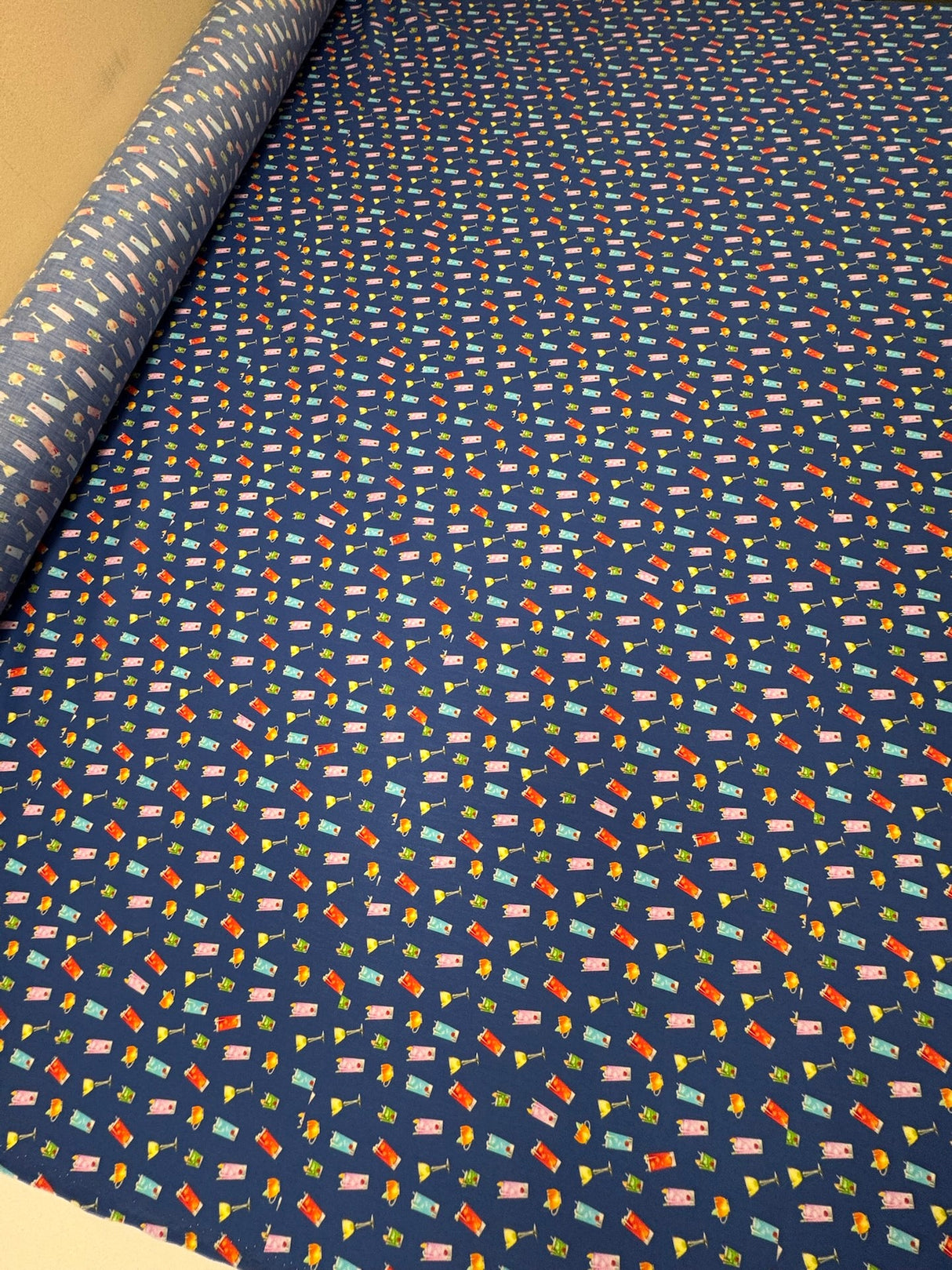 Italian Cotton Poplin Multicolour Graphic Print