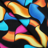 Eye Candy Nylon Spandex Fabric - Multi/Black Colorful Print, Four-Way Stretch, 58/60" Width (1 Yard)