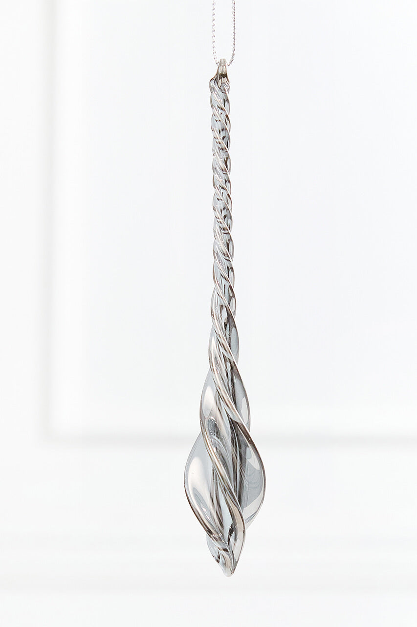 5.75" Twisted Glass Icicle Ornament
