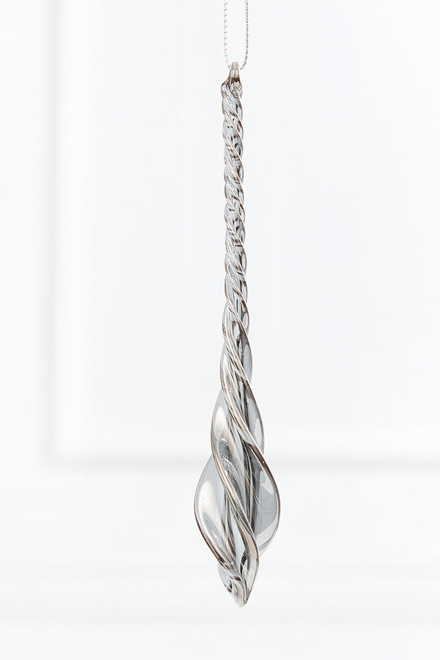 5.75" Twisted Glass Icicle Ornament
