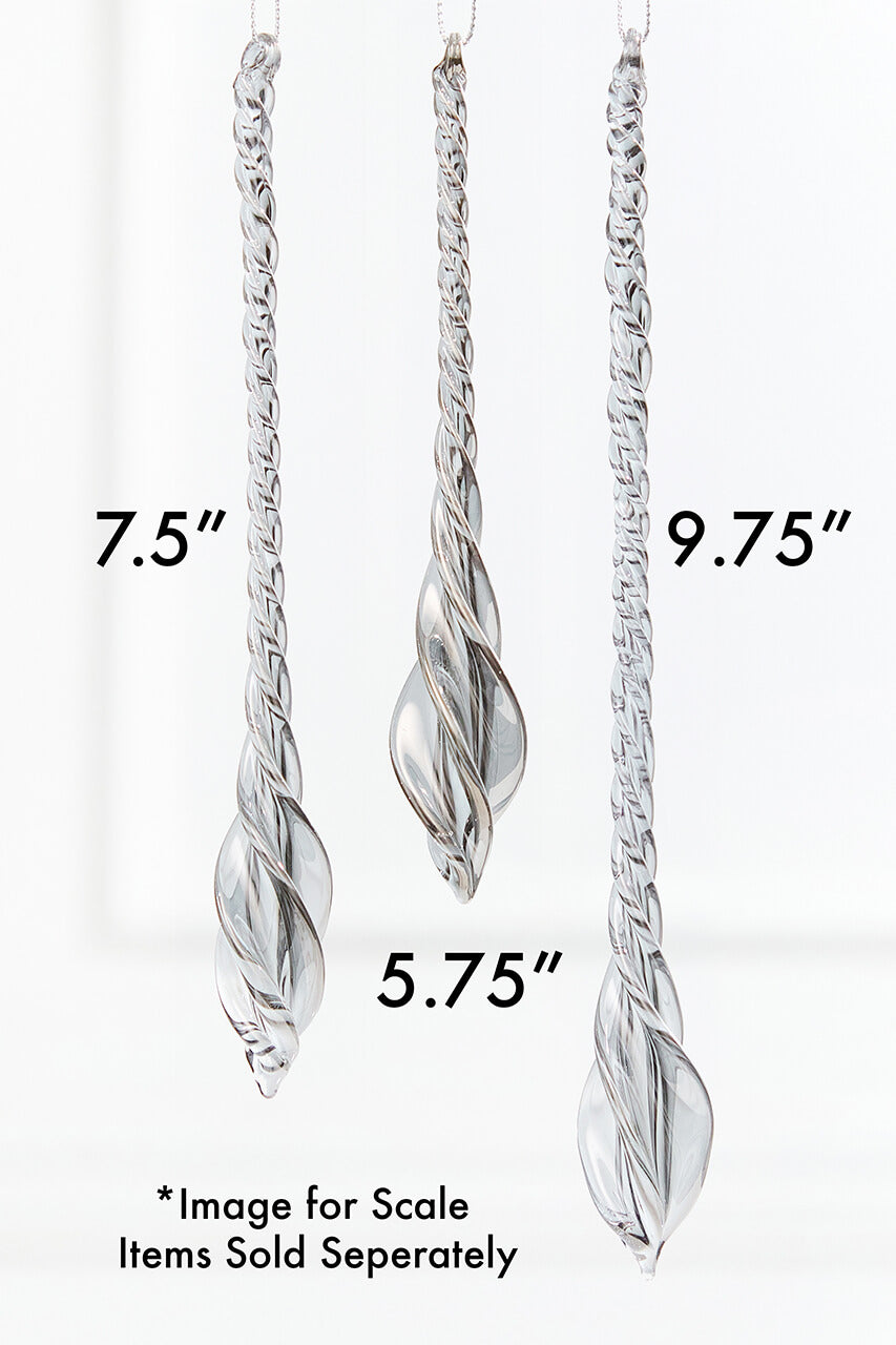 9.75" Twisted Glass Icicle Ornament