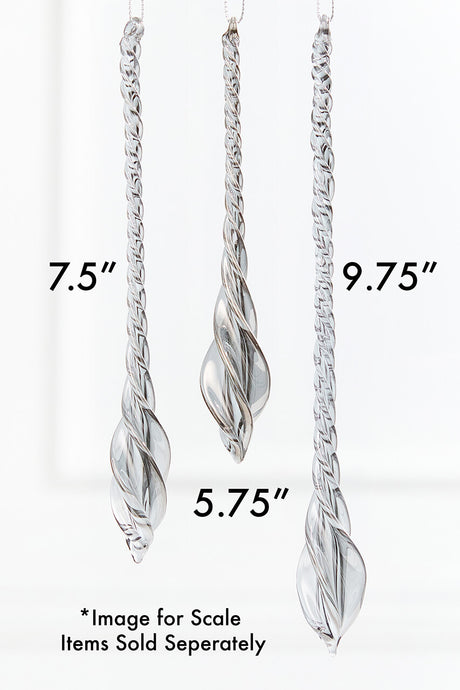 5.75" Twisted Glass Icicle Ornament