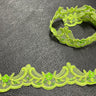 Beaded Corded Lace Trim on Polyester Organza