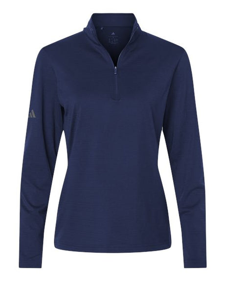 adidas Women's Textured Stripe Quarter-Zip Pullover