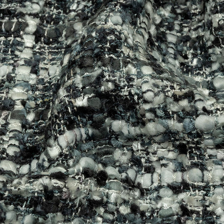 Viscose and Acrylic Chenille Tweed - Phantom, Gray and White - Newcastle Collection