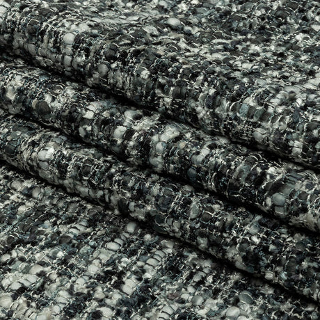 Viscose and Acrylic Chenille Tweed - Phantom, Gray and White - Newcastle Collection