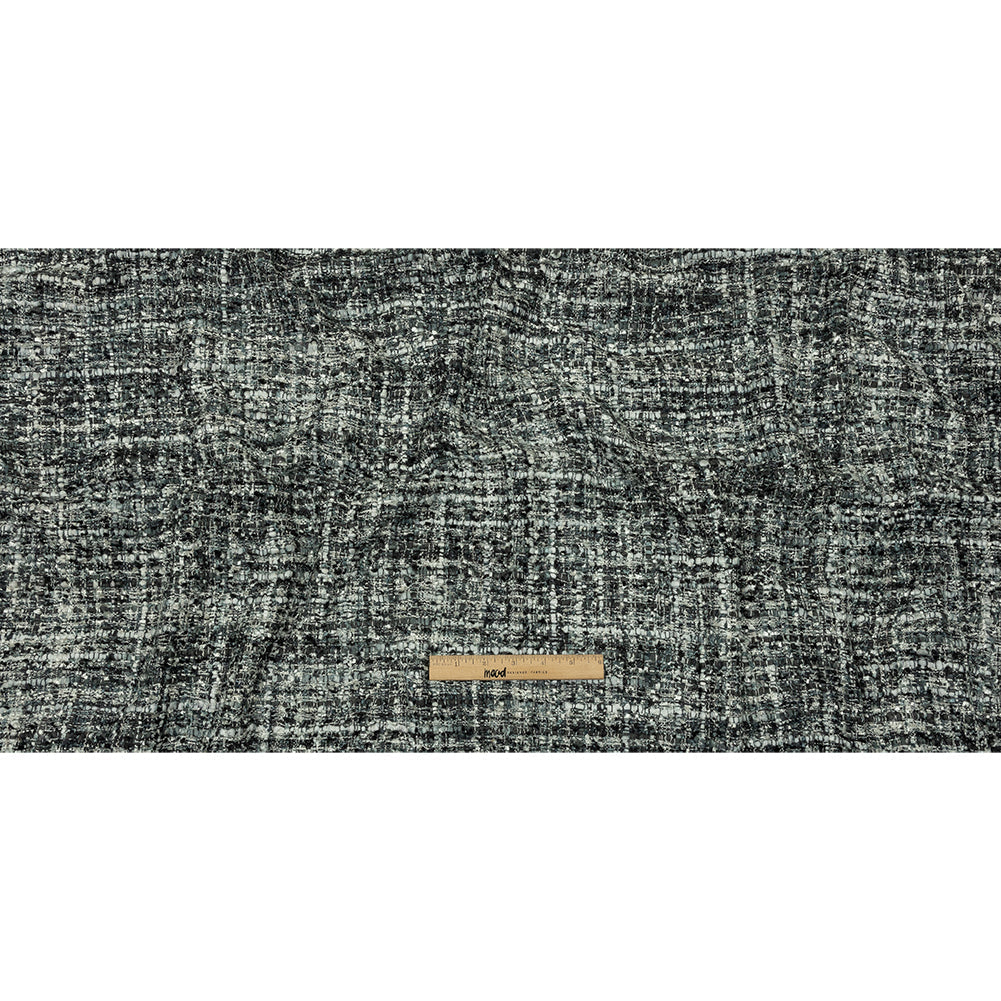 Viscose and Acrylic Chenille Tweed - Phantom, Gray and White - Newcastle Collection
