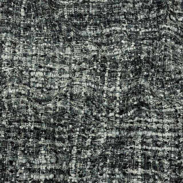 Viscose and Acrylic Chenille Tweed - Phantom, Gray and White - Newcastle Collection
