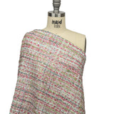 Viscose and Acrylic Chenille Tweed - Baby Pink, White and Sage Green - Newcastle Collection