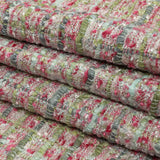Viscose and Acrylic Chenille Tweed - Baby Pink, White and Sage Green - Newcastle Collection