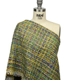 Viscose and Acrylic Chenille Tweed - Yellow, Dried Moss and Purple - Newcastle Collection
