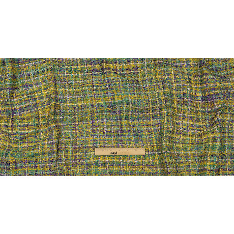 Viscose and Acrylic Chenille Tweed - Yellow, Dried Moss and Purple - Newcastle Collection