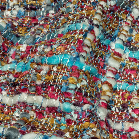 Viscose and Acrylic Chenille Tweed - Sky, Bronze Mist, and Magenta - Newcastle Collection