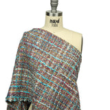 Viscose and Acrylic Chenille Tweed - Sky, Bronze Mist, and Magenta - Newcastle Collection