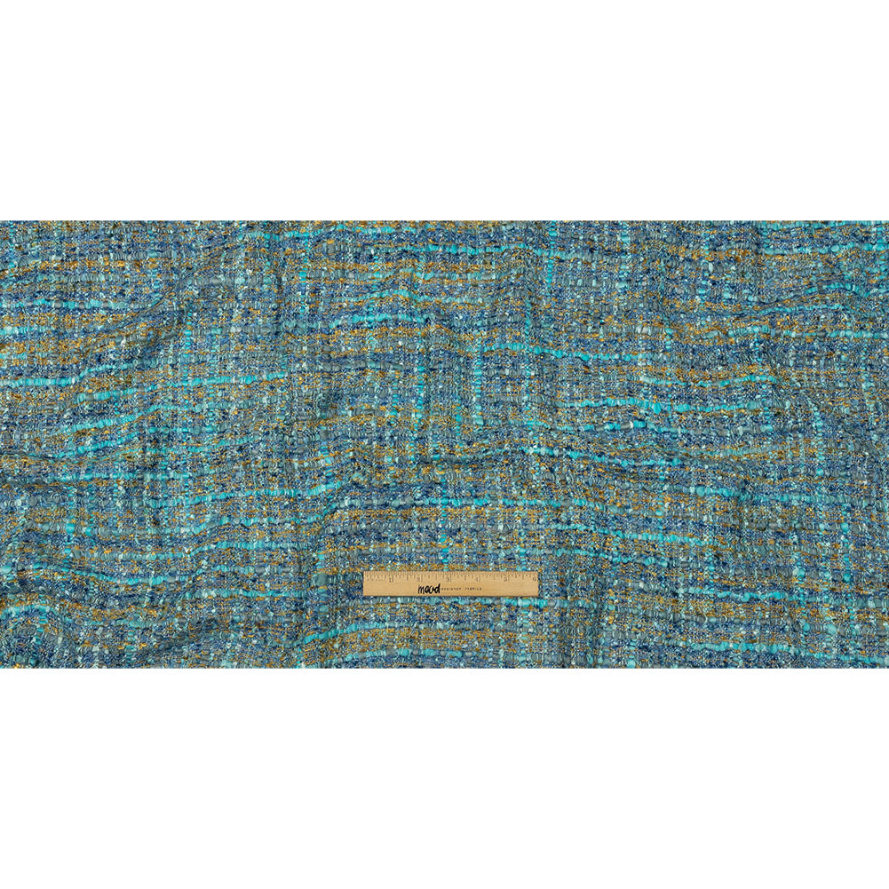 Viscose and Acrylic Chenille Tweed - Blue, Mustard and Arctic Green - Newcastle Collection