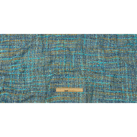 Viscose and Acrylic Chenille Tweed - Blue, Mustard and Arctic Green - Newcastle Collection