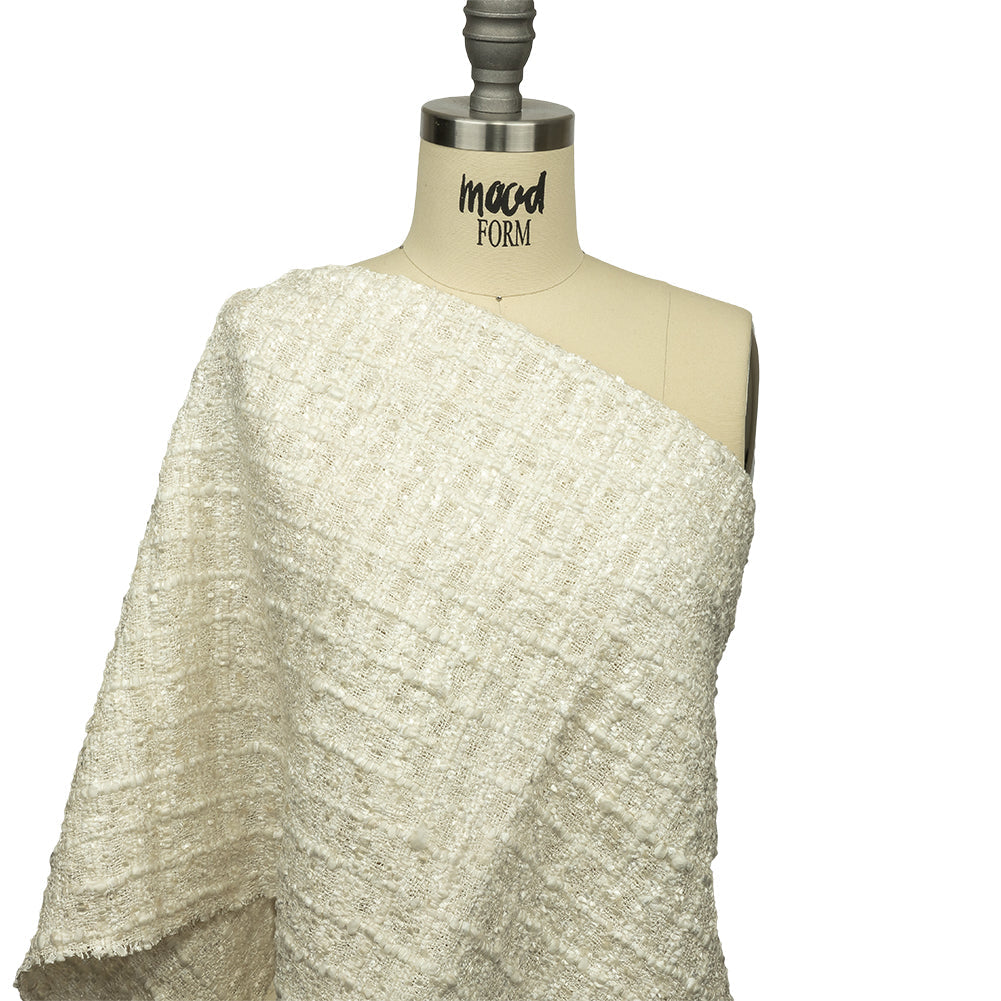 Viscose and Acrylic Chenille Tweed - Crystal Gray and Silver Coin - Newcastle Collection