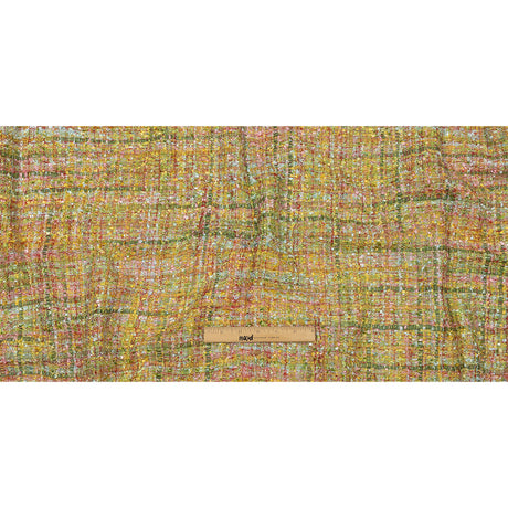 Viscose and Acrylic Chenille Tweed - Yellow, Minced Herb and Pink - Newcastle Collection
