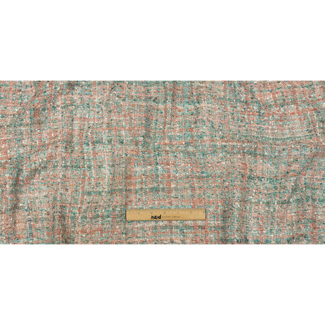 Viscose and Acrylic Chenille Tweed - Rose Tan and Light Teal - Newcastle Collection