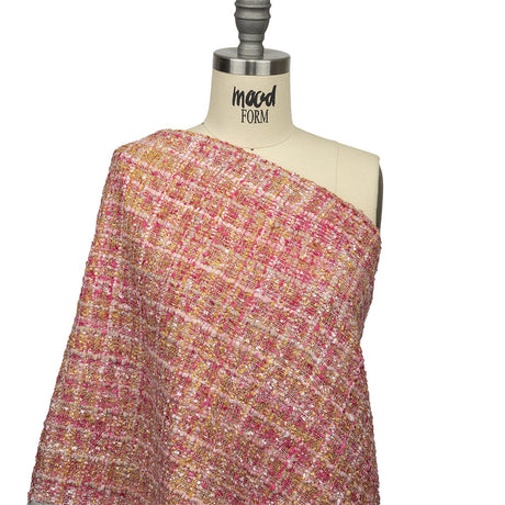 Viscose and Acrylic Chenille Tweed - Pink, Magenta and Yellow - Newcastle Collection