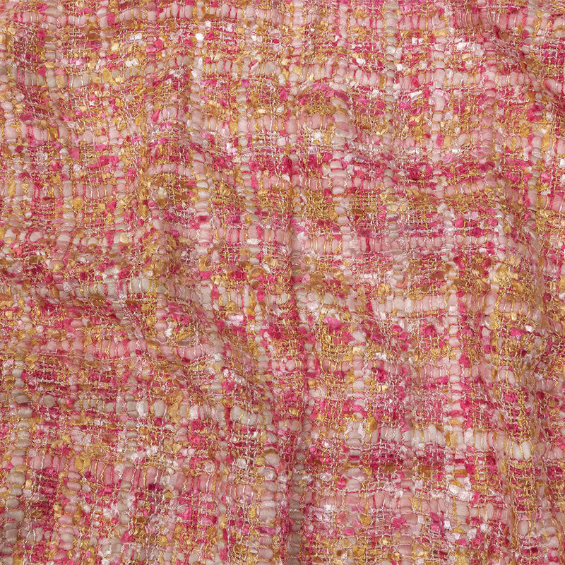 Viscose and Acrylic Chenille Tweed - Pink, Magenta and Yellow - Newcastle Collection