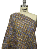 Viscose and Acrylic Chenille Tweed - Blue and Mustard Metallic - Newcastle Collection