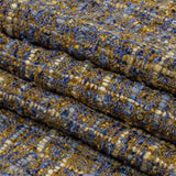 Viscose and Acrylic Chenille Tweed - Blue and Mustard Metallic - Newcastle Collection