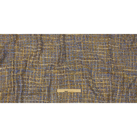 Viscose and Acrylic Chenille Tweed - Blue and Mustard Metallic - Newcastle Collection
