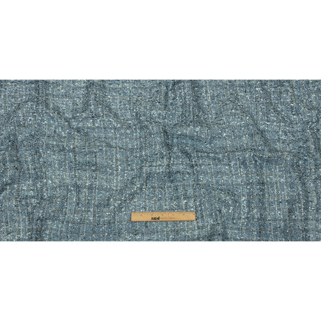 Viscose and Acrylic Chenille Tweed - Flint Stone and Baby Blue Metallic - Newcastle Collection