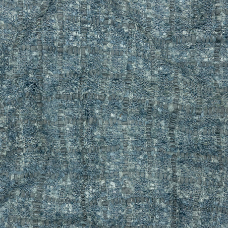 Viscose and Acrylic Chenille Tweed - Flint Stone and Baby Blue Metallic - Newcastle Collection