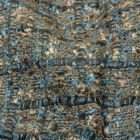 Viscose and Acrylic Chenille Tweed - Taupe and Blue Metallic - Newcastle Collection