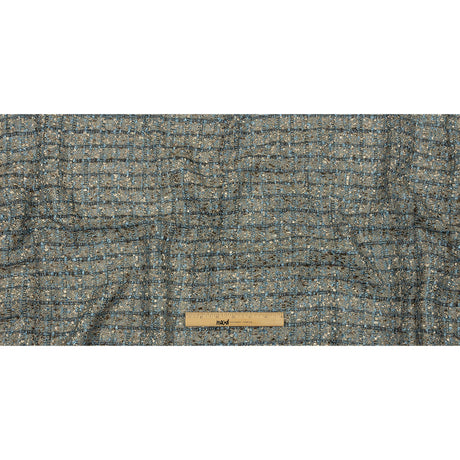 Viscose and Acrylic Chenille Tweed - Taupe and Blue Metallic - Newcastle Collection