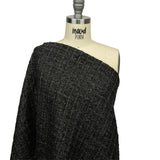 Viscose and Acrylic Chenille Tweed - Charcoal, Black Bean and Metallic Silver - Newcastle Collection