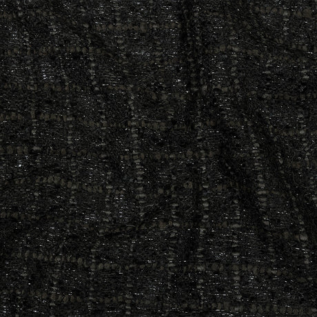 Viscose and Acrylic Chenille Tweed - Charcoal, Black Bean and Metallic Silver - Newcastle Collection
