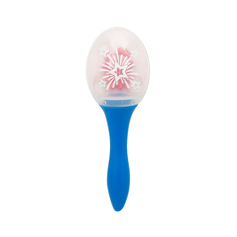 5 1/4" Clear Patriotic Plastic Maracas with Red Beads 12 Pieces