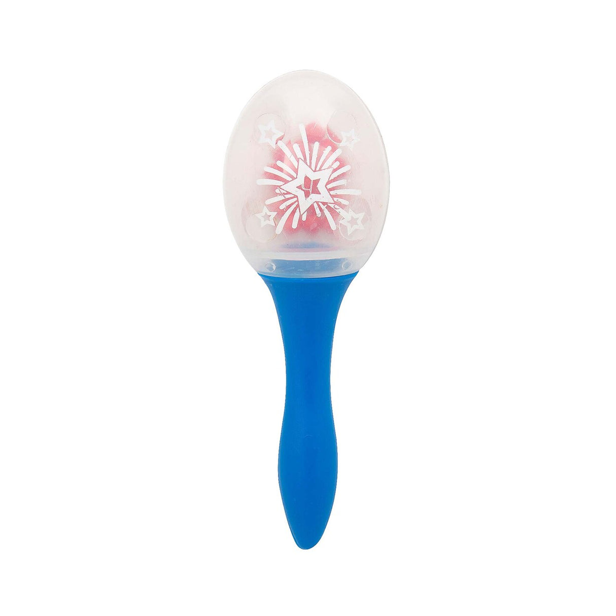 5 1/4" Clear Patriotic Plastic Maracas with Red Beads 12 Pieces
