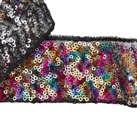 Italian Luminous Multicolor Sequins Trim - 1.5"