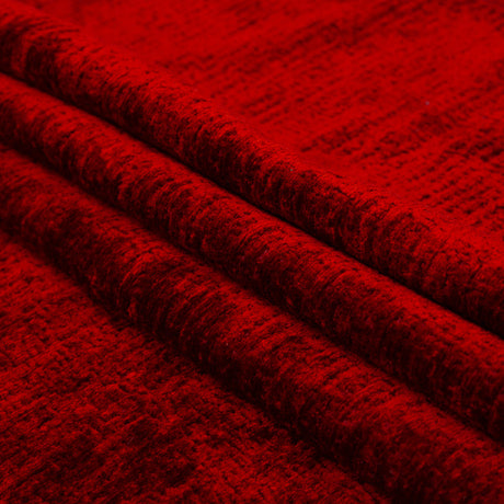 Sinful Red Polyester Upholstery Chenille