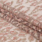 Fancy Etherea Abstract Beaded and Embroidered Tulle with Scalloped Edges