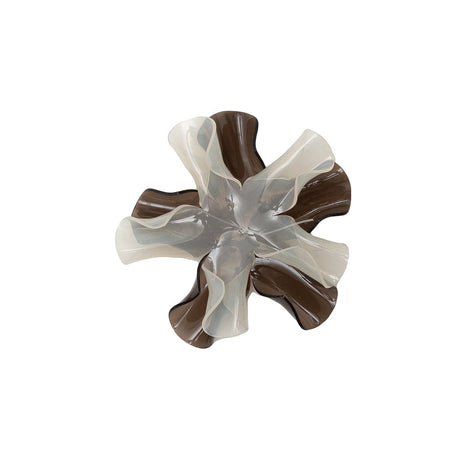 Italian Black and White 3D Flower Applique - 2.875"