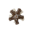 Italian Black and White 3D Flower Applique - 2.875"