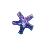 Italian Blue and Pink 3D Flower Applique - 2.875"