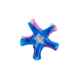 Italian Blue and Pink 3D Flower Applique - 2.875"